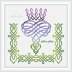 thistle cross stitch pattern celtic knot ornament flower symbol scotland scandinavia pillow counted crossstitch patterns