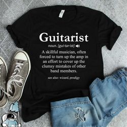 guitarist definition shirt, guitarist t-shirt, band shirt, guitar gift, guitarist gift, guitar music, guitar player, gui
