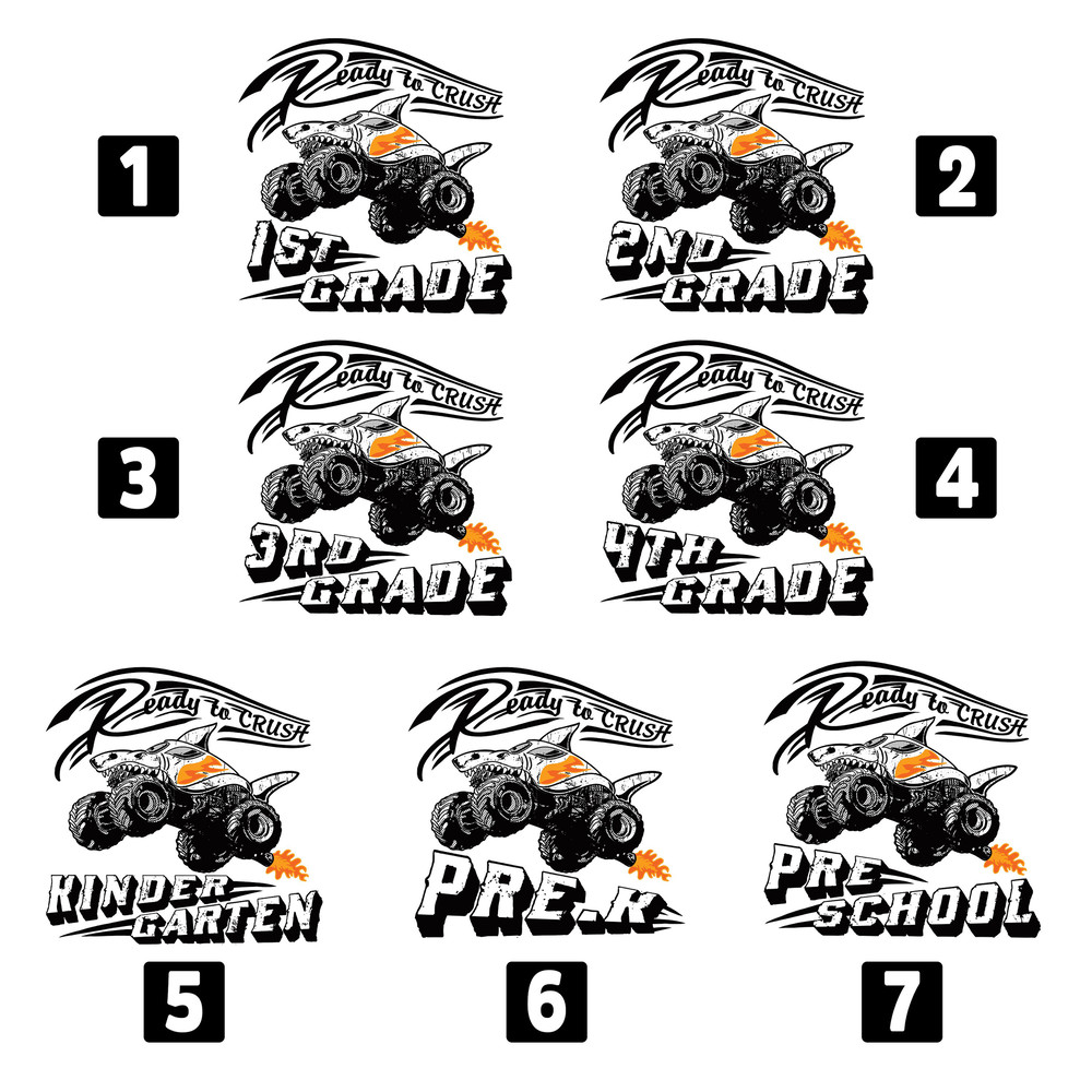 I'm Ready To Crush 3rd Grade Shirt, boys back to school tee, Third grade shirt kid, funny school tshirt, Monster Shark Shirt, cool boy shirt - 10.jpg