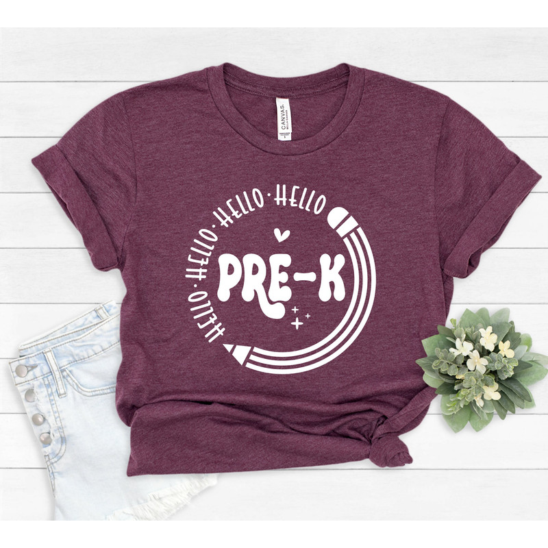 Hello Pre K Shirt, Pre K  Teacher Shirt, Teacher Gift, Gift for Teachers, Teacher Shirt, Pre K Grade Teacher,Back to School Shirt, 445 - 5.jpg