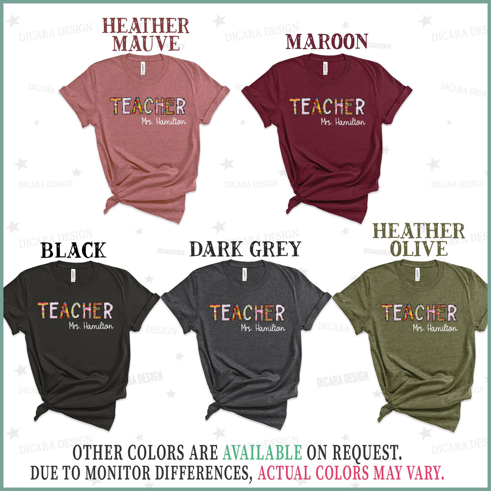 Personalized Name Teacher T-Shirt, Custom Name shirt, Teacher Team Shirts, Personalized School Shirt, Teacher Gifts, Customized Name Teacher - 8.jpg