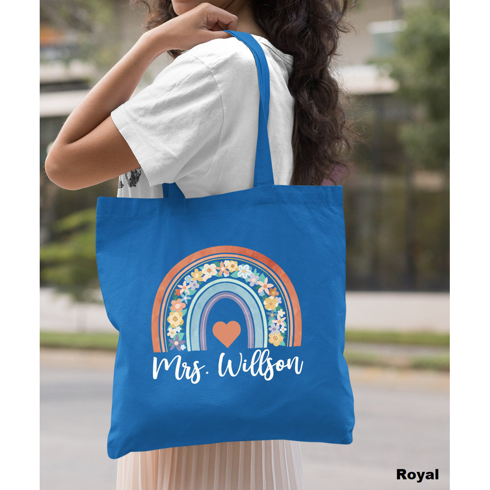 Personalized Teacher Bag, Boho Rainbow Teacher Bag, Custom Teacher Bag, Back to School Gift, Teacher Appreciation Gift, Teacher Gifts - 10.jpg