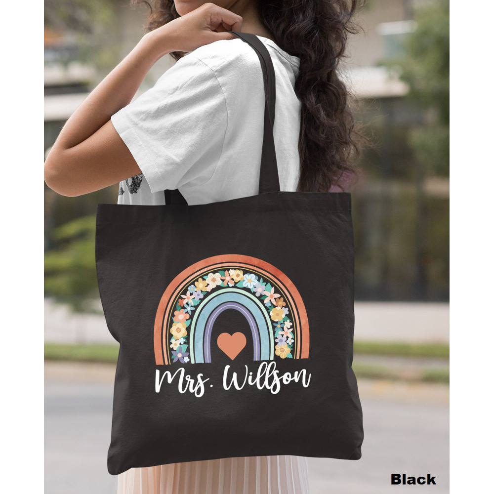 Personalized Teacher Bag, Boho Rainbow Teacher Bag, Custom Teacher Bag, Back to School Gift, Teacher Appreciation Gift, Teacher Gifts - 7.jpg