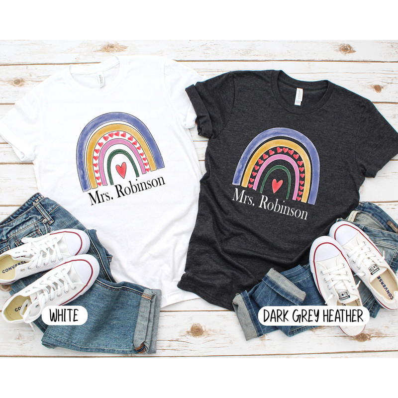 Personalized Teacher Name T-Shirt,Custom Elementary Teacher Shirt, Rainbow Teacher T-shirt, Teacher Gift,Graduation Gift,School Rainbow tee - 4.jpg