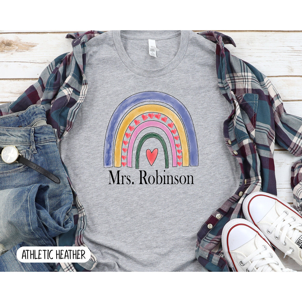 Personalized Teacher Name T-Shirt,Custom Elementary Teacher Shirt, Rainbow Teacher T-shirt, Teacher Gift,Graduation Gift,School Rainbow tee - 5.jpg