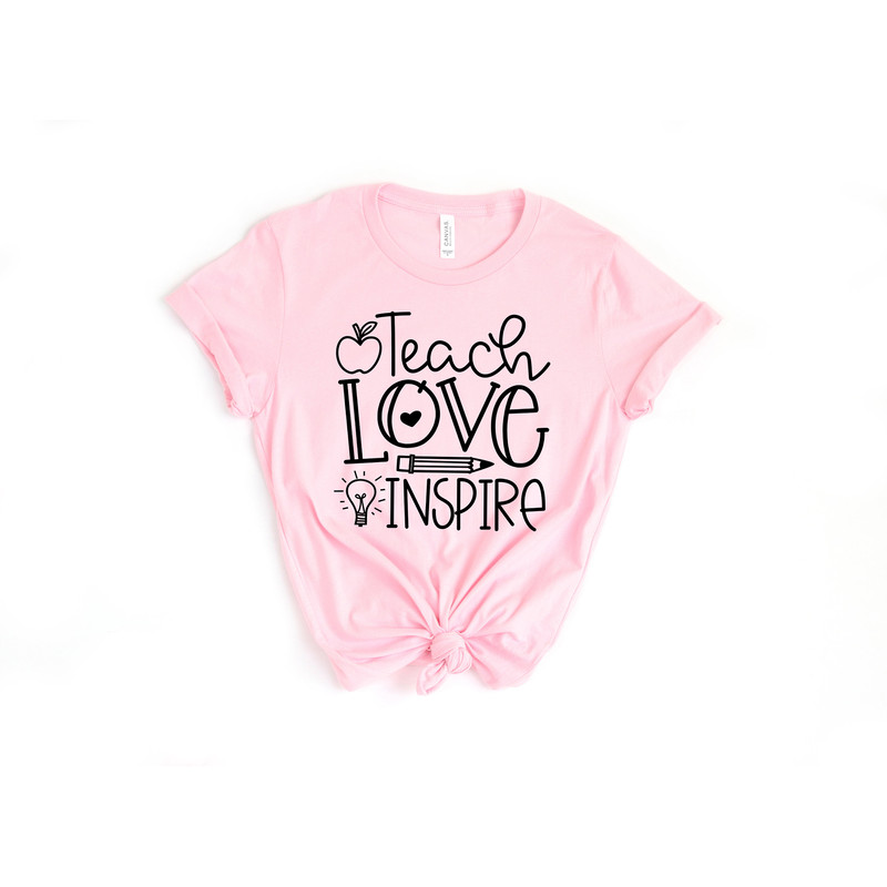 Teach Love Inspire Shirt, Teacher Gift, Teacher Shirt, Elementary School Teacher Shirt, Preschool Teacher, Teaching is a Work of Heart - 3.jpg