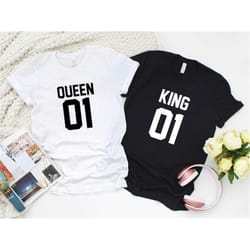 her king and his queen shirt, matching couples tees, matching shirts, couple shirts, best couple shirts, lovers shirt, g