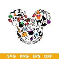 disney trick or treat svg, disney hallowen svg, halloween svg, png dxf eps digital file