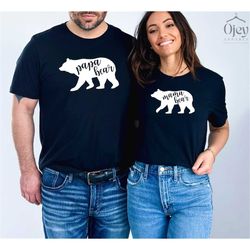 mama bear shirt, papa bear shirt, mother's day shirts, bear family t-shirts, custom bear family name shirts, father's d