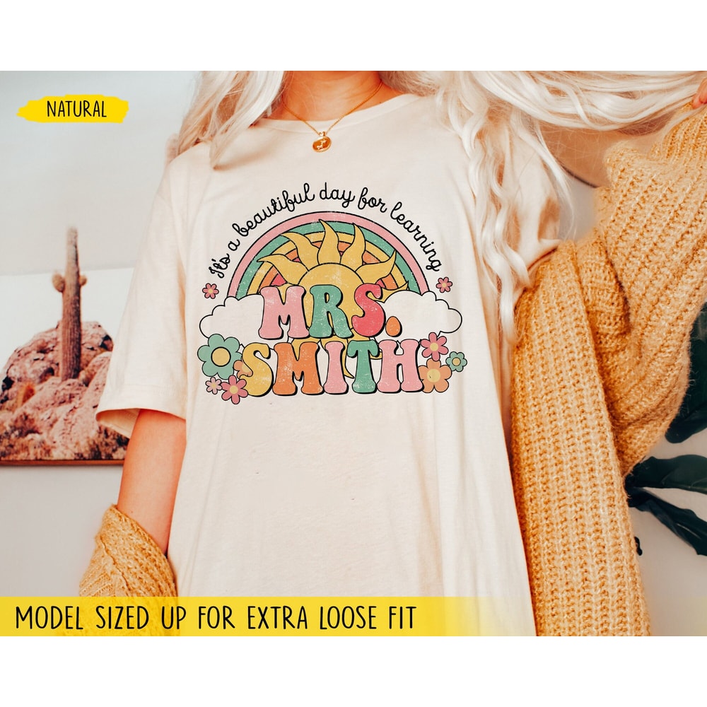 Teacher Shirt, Custom Teacher Name Shirt, Retro Teacher Shirt Women, Motivational Shirt, Back To School Shirt, Teacher Appreciation Gifts - 1.jpg