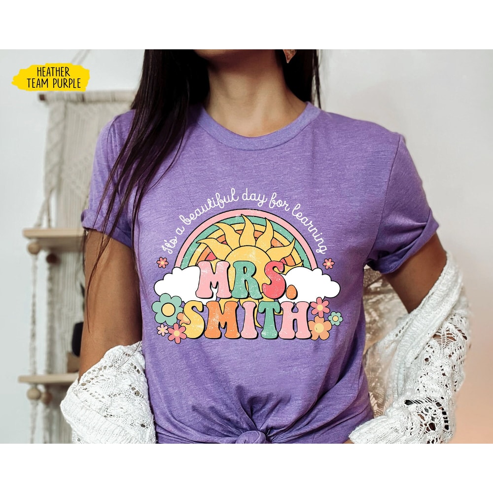 Teacher Shirt, Custom Teacher Name Shirt, Retro Teacher Shirt Women, Motivational Shirt, Back To School Shirt, Teacher Appreciation Gifts - 4.jpg