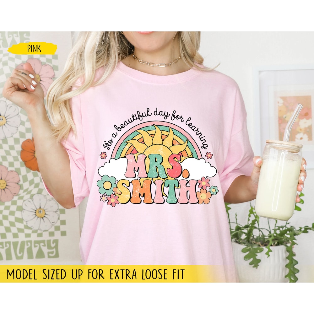 Teacher Shirt, Custom Teacher Name Shirt, Retro Teacher Shirt Women, Motivational Shirt, Back To School Shirt, Teacher Appreciation Gifts - 5.jpg