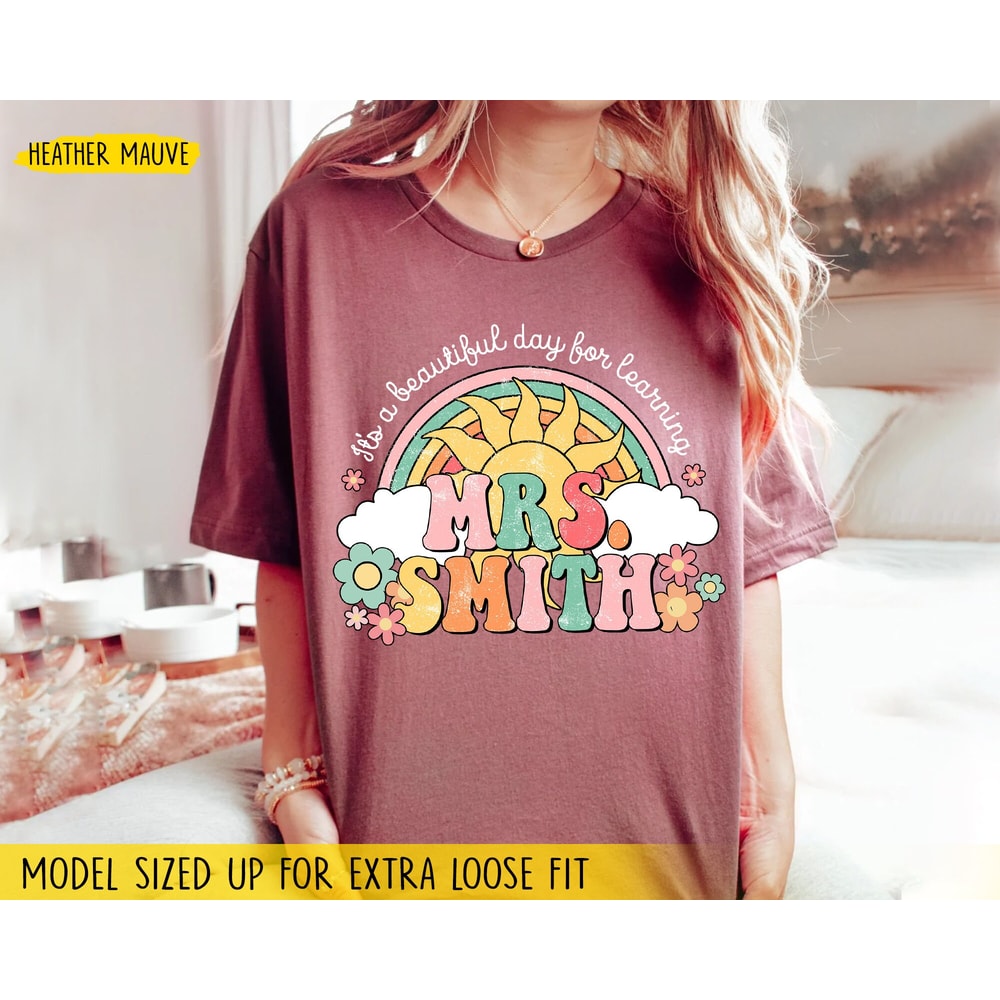 Teacher Shirt, Custom Teacher Name Shirt, Retro Teacher Shirt Women, Motivational Shirt, Back To School Shirt, Teacher Appreciation Gifts - 7.jpg