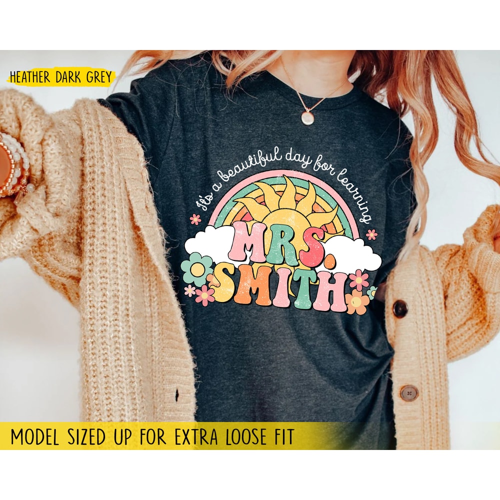 Teacher Shirt, Custom Teacher Name Shirt, Retro Teacher Shirt Women, Motivational Shirt, Back To School Shirt, Teacher Appreciation Gifts - 8.jpg