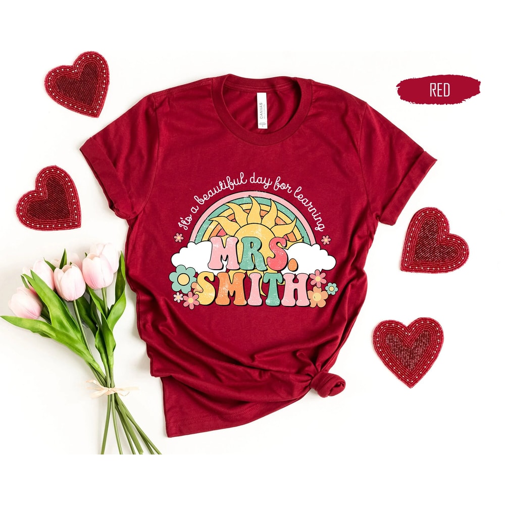 Teacher Shirt, Custom Teacher Name Shirt, Retro Teacher Shirt Women, Motivational Shirt, Back To School Shirt, Teacher Appreciation Gifts - 9.jpg