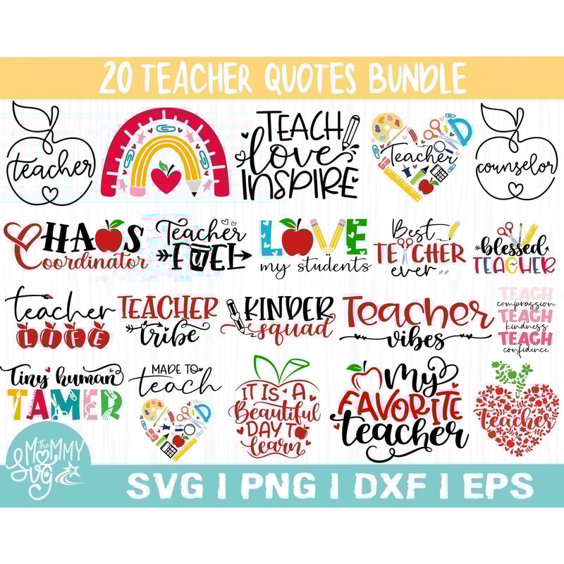 Teacher Svg Bundle, Teacher Svg, Teacher Appreciation Svg, Funny Svg, School, Teacher, Shirt Svg, Last Day of School, Cut Files, Svg,Png,Dxf - 1.jpg