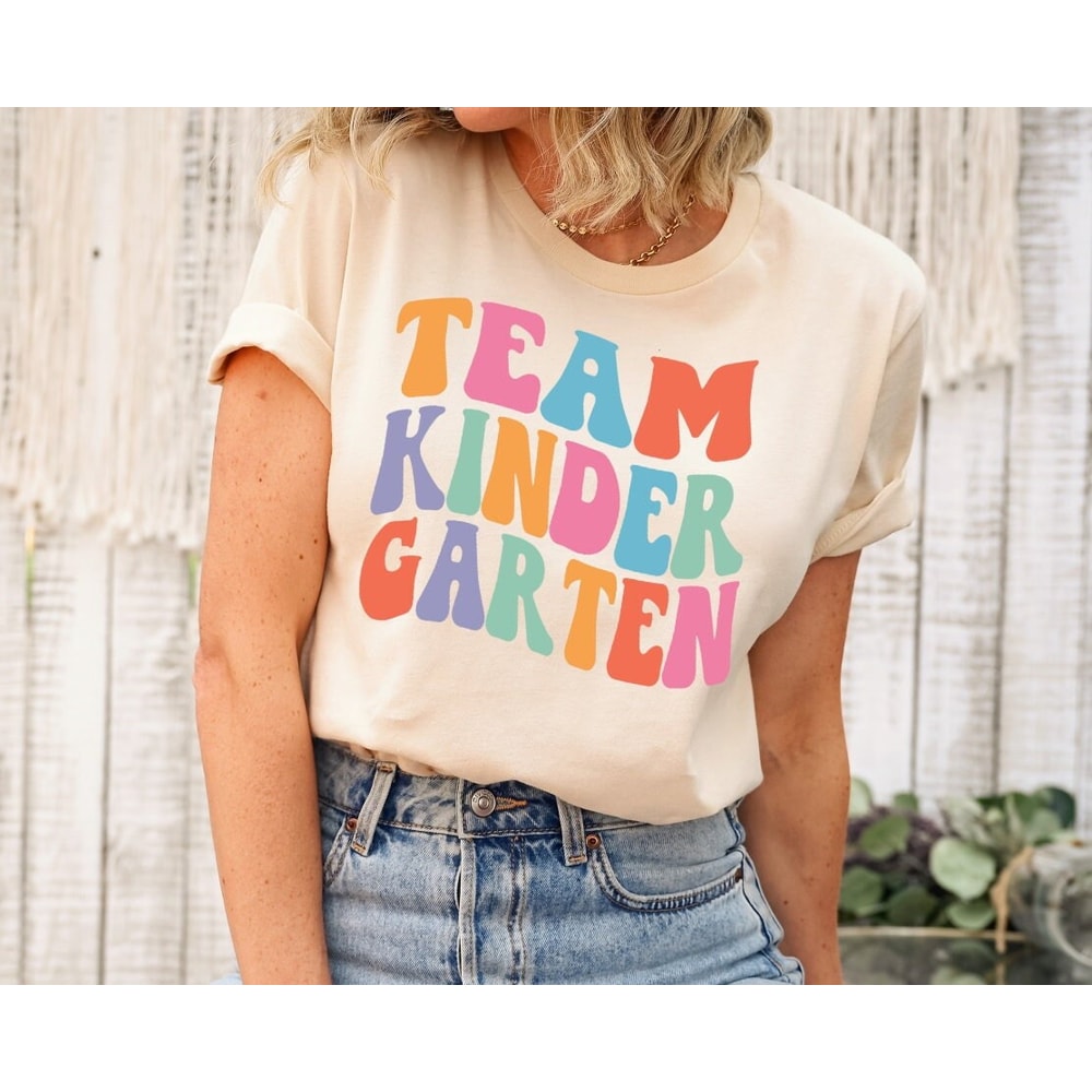 Team Kinder Garten, Retro Kinder Team Back To School Kindergarten Teacher Novelty T-Shirt - 1.jpg