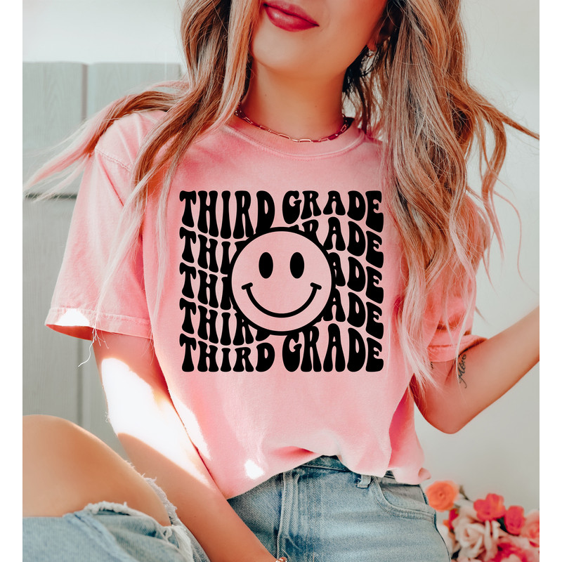 Third Grade Teacher Shirt Comfort Colors Shirt Print, 3rd Grade Teacher Tee, Retro Teacher Shirt, School Teacher Gift, Baggy, Oversized - 2.jpg