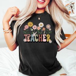 floral teacher shirt, teacher appreciation tee, teacher team shirts, personalized school, teacher gift, customized name