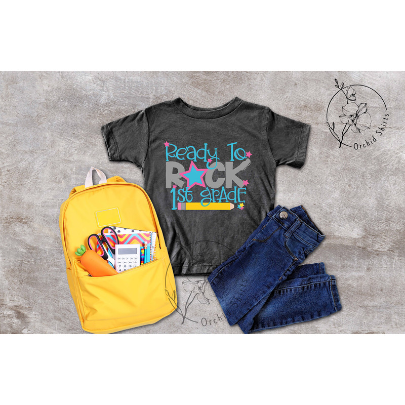 Ready to Rock 1st Grade,1st Grade Gift,Girl School Shirt,First Grade Crew,1st Day Of School,First Grade Outfit,Back To School,Cute Girl Tee - 4.jpg