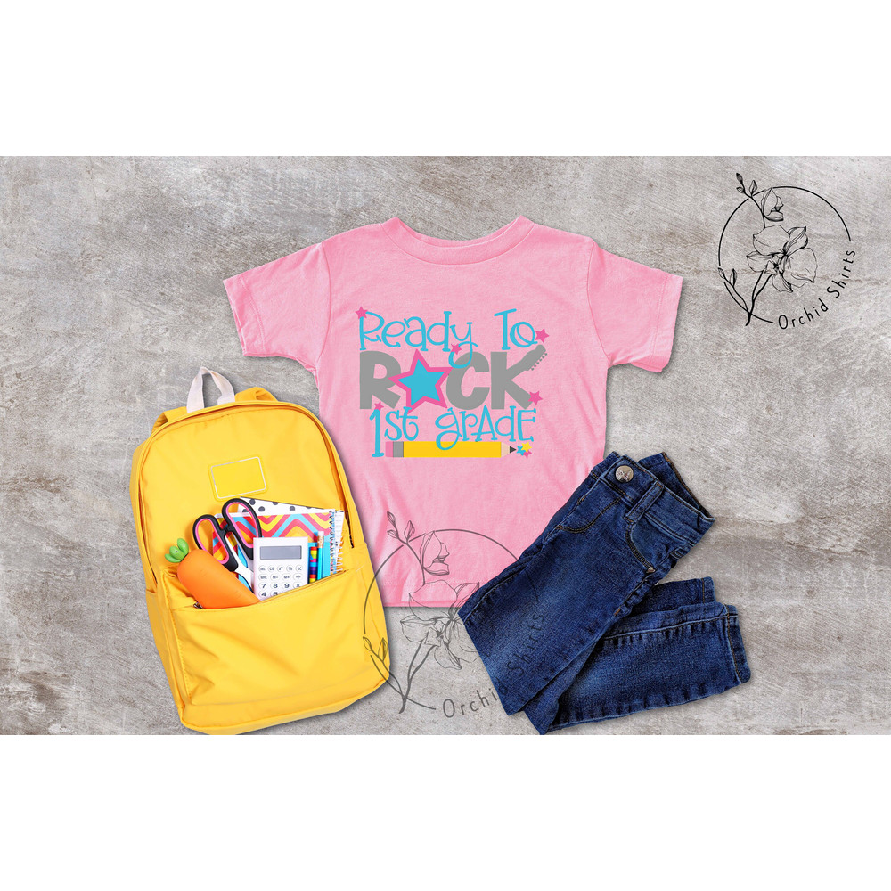 Ready to Rock 1st Grade,1st Grade Gift,Girl School Shirt,First Grade Crew,1st Day Of School,First Grade Outfit,Back To School,Cute Girl Tee - 5.jpg