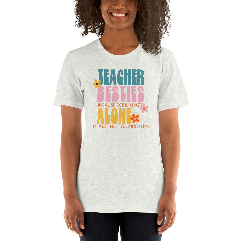 Teacher Bestie Shirt, Funny Teacher Shirts, Teacher Coworker Shirt, Teaching Partner Gift, Preschool Teacher Shirt, Teacher Clothes - 5.jpg