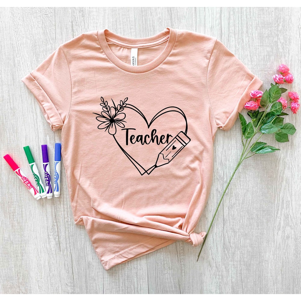 Teacher Heart Shirt, Teacher School Supplies Shirt, Funny Teacher Shirt, School Supply Shirt,Kindergarten Teacher Shirt,Back To School Shirt - 3.jpg