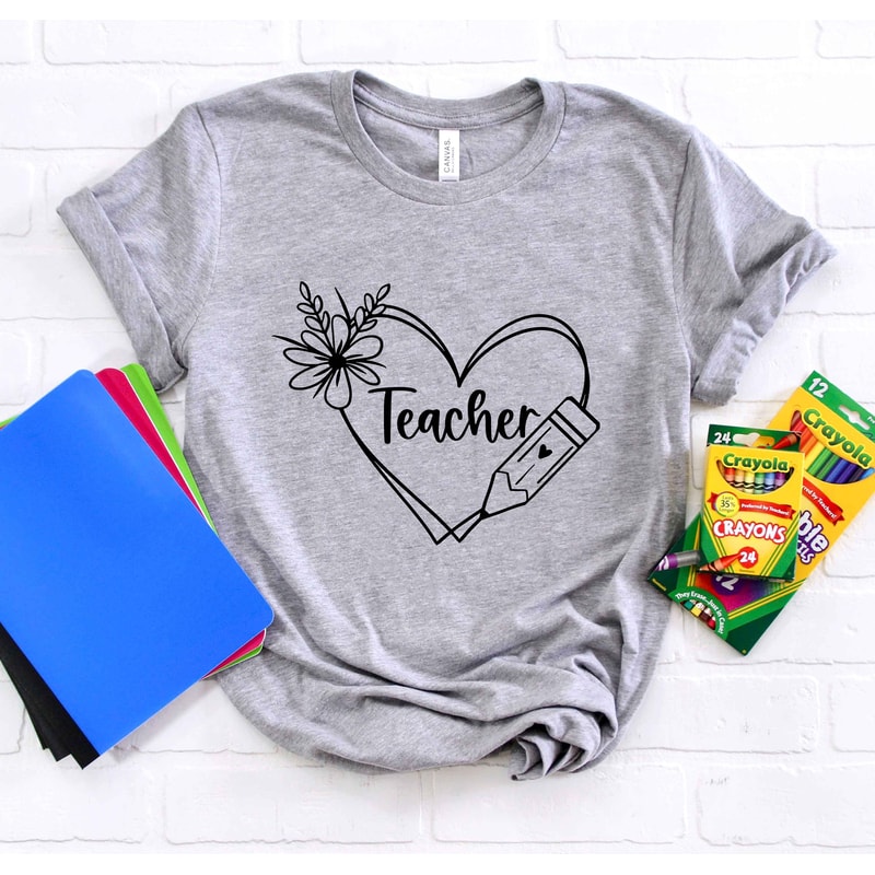Teacher Heart Shirt, Teacher School Supplies Shirt, Funny Teacher Shirt, School Supply Shirt,Kindergarten Teacher Shirt,Back To School Shirt - 4.jpg