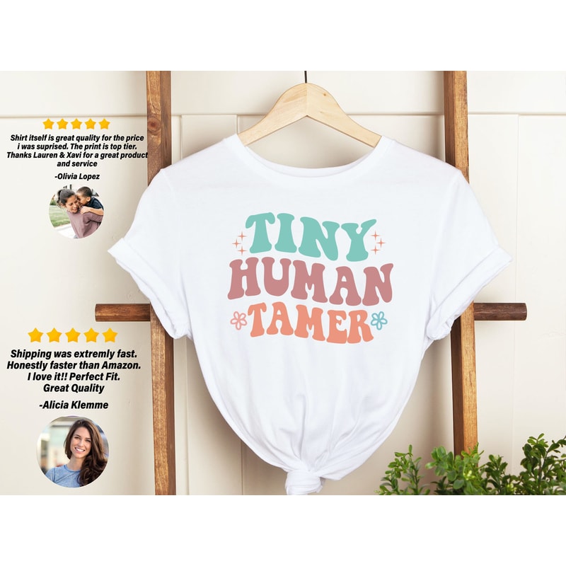 Teacher Shirt, Tiny Human Tamer T-Shirt, Kindergarten Teacher Tshirts, Preschool Teacher Tees, First Day of School, Back to School T-Shirt - 2.jpg