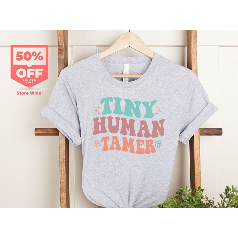 Teacher Shirt, Tiny Human Tamer T-Shirt, Kindergarten Teacher Tshirts, Preschool Teacher Tees, First Day of School, Back to School T-Shirt - 4.jpg