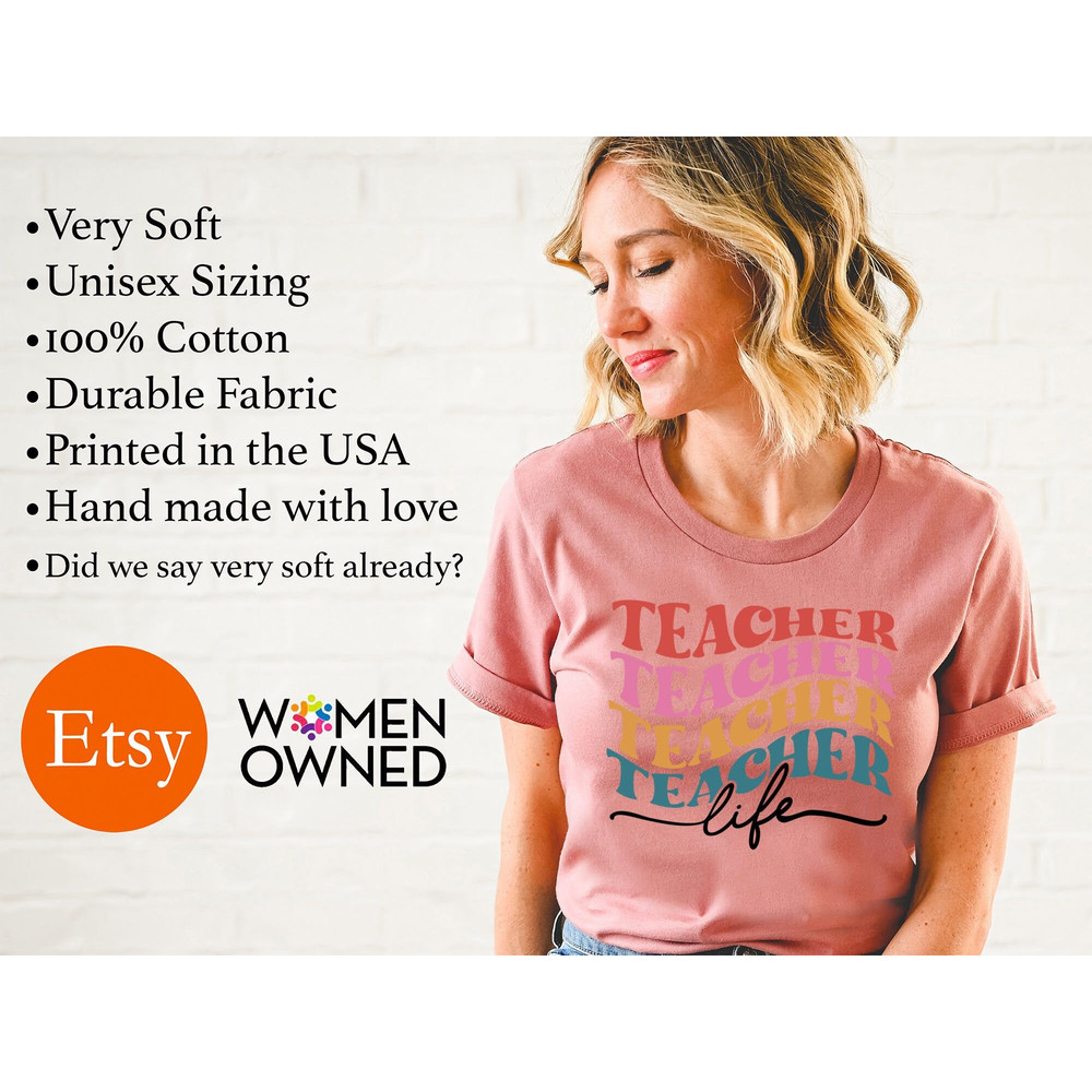 Inspirational Teacher Shirt, Teacher Life Shirt, Retro Teacher Shirt, Teacher Graduation, Kindergarten Teacher Shirt, Teacher Appreciation - 2.jpg