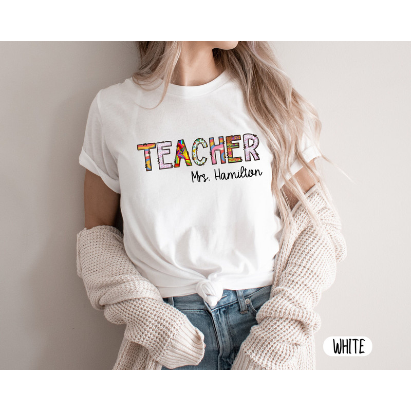 Personalized Name Teacher T-Shirt, Custom Name shirt, Teacher Team Shirts, Personalized School Shirt, Teacher Gifts, Customized Name Teacher - 1.jpg