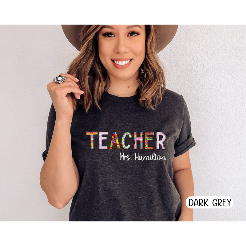 Personalized Name Teacher T-Shirt, Custom Name shirt, Teacher Team Shirts, Personalized School Shirt, Teacher Gifts, Customized Name Teacher - 5.jpg