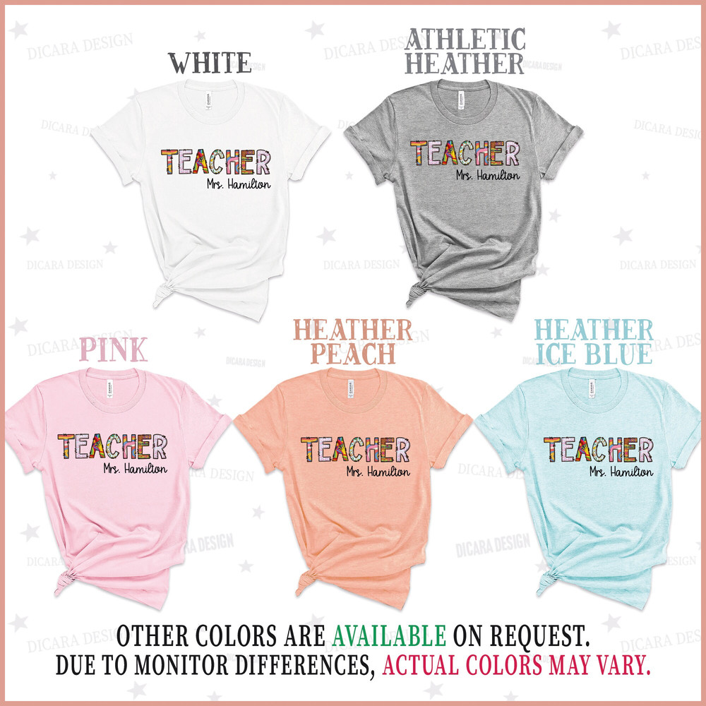 Personalized Name Teacher T-Shirt, Custom Name shirt, Teacher Team Shirts, Personalized School Shirt, Teacher Gifts, Customized Name Teacher - 9.jpg
