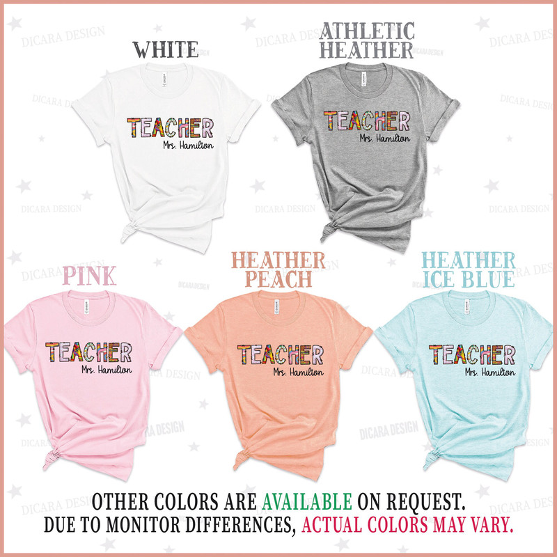 Personalized Name Teacher T-Shirt, Custom Name shirt, Teacher Team Shirts, Personalized School Shirt, Teacher Gifts, Customized Name Teacher - 9.jpg