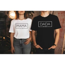 mommy daddy est 2023 shirt, matching shirts, new mom shirt, baby announcement tee, couple shirts, gift for mom, gift for