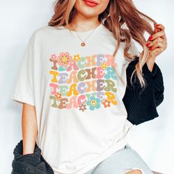 groovy teacher shirt, teacher tees, teacher shirts, teacher clothes, cute teacher t-shirt, teacher gift, preschool teach