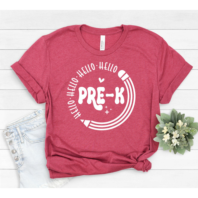 Hello Pre K Shirt, Pre K Teacher Shirt, Teacher Gift, Gift for Teachers, Teacher Shirt, Pre K Grade Teacher,Back to School Shirt, 445 - 3.jpg