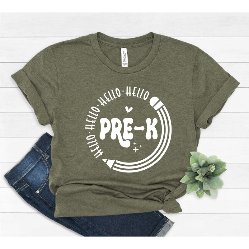 Hello Pre K Shirt, Pre K Teacher Shirt, Teacher Gift, Gift for Teachers, Teacher Shirt, Pre K Grade Teacher,Back to School Shirt, 445 - 6.jpg