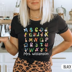 kindergarten teacher shirt, preschool teacher tshirt, kinder teacher shirt, alphabet shirt,abc t-shirt teacher appreciat