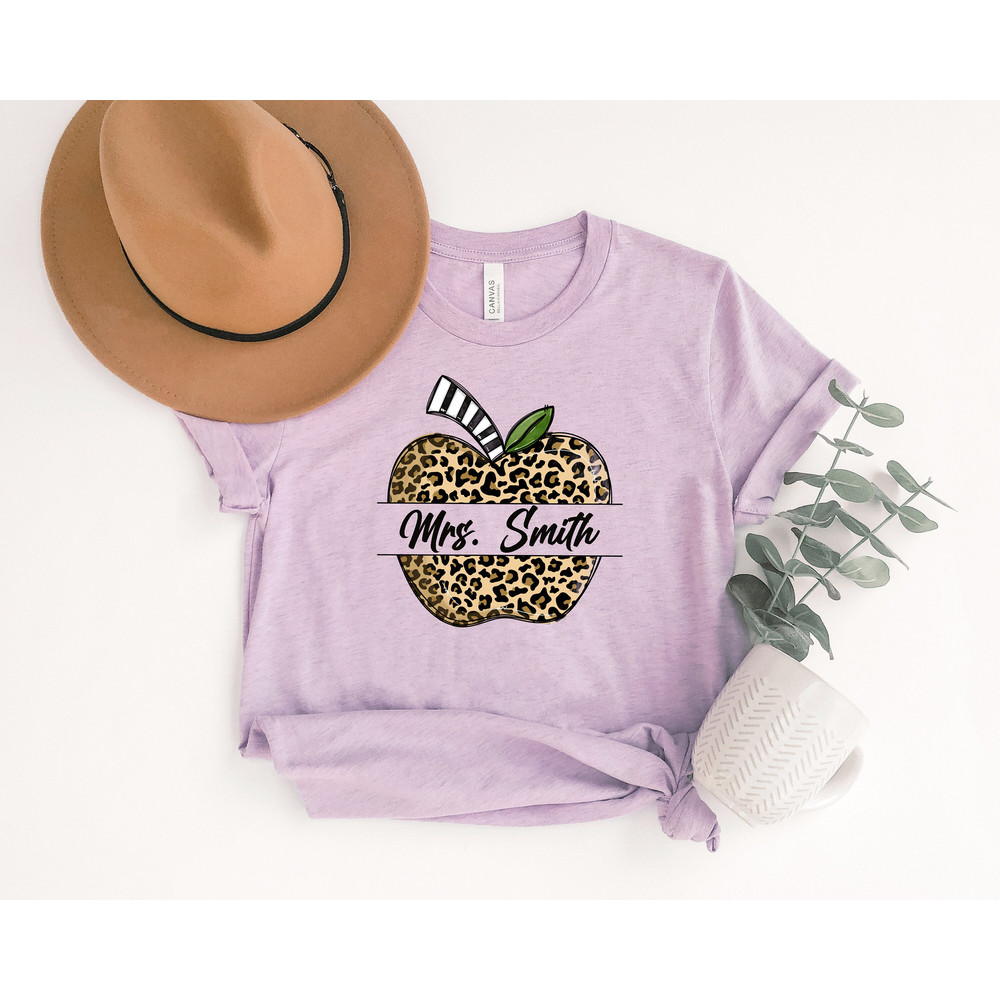 Leopard Apple Mrs Shirt, Personalized Teacher Shirt, Leopard Teacher Shirt, Teacher Life,Customized Name Teacher Shirt,Custom Teacher Shirts - 5.jpg