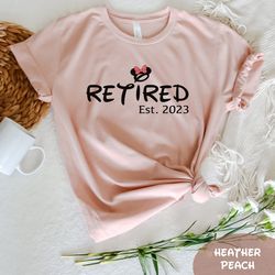 minnie retired est. 2023 t-shirt, cute retirement gift, retiree vibes shirt, trendy retiree gift, funny retirement shirt