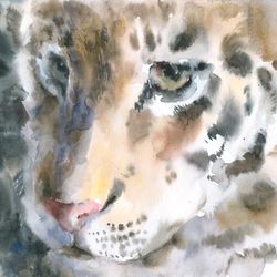 Watercolor artwork painting Little tiger