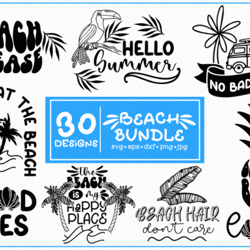 beach bundle svg. monogram svg.