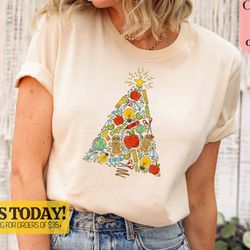 teacher christmas shirt, teacher christmas tree shirt, funny teacher shirt, teacher t-shirt, teacher gift, christmas gif
