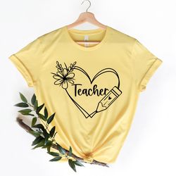 teacher heart shirt, teacher school supplies shirt, funny teacher shirt, school supply shirt,kindergarten teacher shirt,