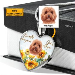 customized heart necklace gift cute dog necklace sunflower women necklace mom gift steel