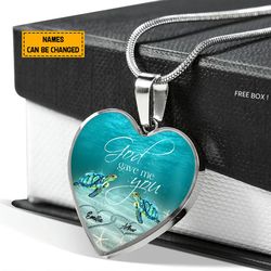 delicate necklace customized gift turtle couple heart necklace