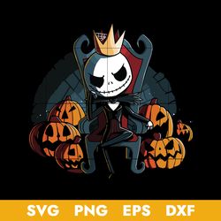 jack skellington king svg, halloween svg, png dxf eps digital file