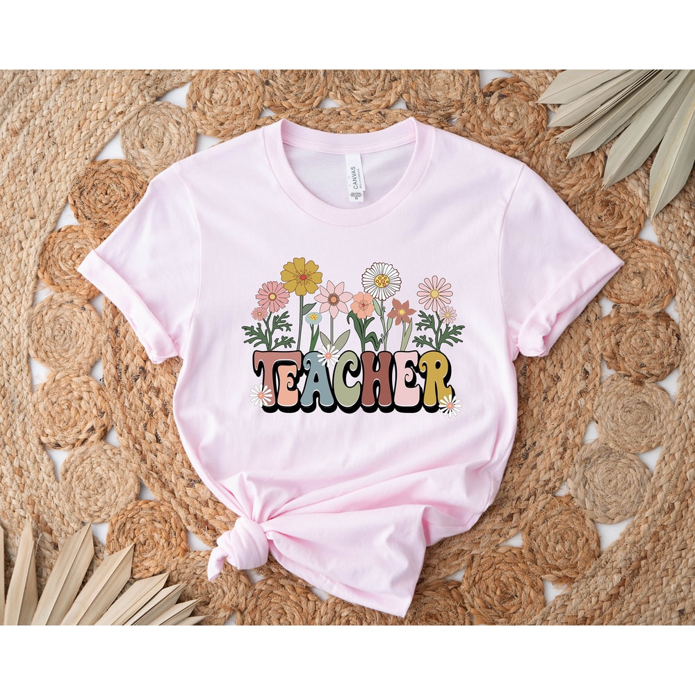 Floral Teacher Shirt, Teacher Appreciation Tee, Teacher Team Shirts, Personalized School, Teacher Gift, Customized Name Teacher Shirt - 3.jpg